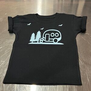 Black Kids T-Shirt with Camper Print
